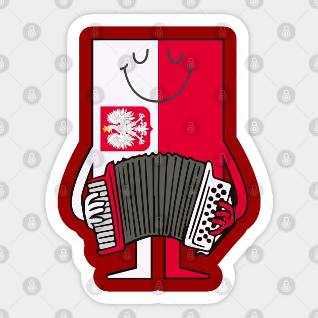 Polska Accordion Flag Sticker by DeepDiveThreads